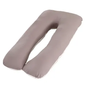 100% Cotton Zipper Removable Cover U Shaped Full Body Maternity Pregnancy Wedge Sleeping Pillow for Pregnant Women Bed Use