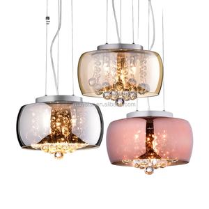 Lampadario Moderno Sospeso Circolare in Vetro con Perline di Cristallo Base G9 Decorazione Casa Luce Pendente in Vetro - Product Image 1