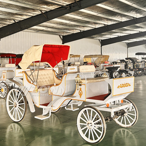 Carruaje de caballos de Turismo de boda real clásico eléctrico 4 ruedas 4-6 personas uso del parque de atracciones - Product Image 6