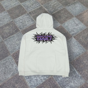 Sudadera con Capucha Vintage para Hombre, 100% Algodón, con Cierre, Transpirable, de Tela de Rizo, Estampada, Corte Holgado, para Otoño - Product Image 5