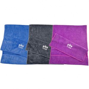 Serviette de sport à séchage rapide - Microfibre super absorbante avec motif battement de cœur pour la salle de sport, le camping, la plage, les voyages (gris/violet/bleu) - Product Image 1