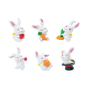 Accessoires de jardinage DIY : Micro-paysage en résine sur le thème des animaux de dessin animé mignons (radis, <span class=keywords><strong>petit</strong></span> lapin) - Product Image 2