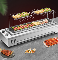 Gril de barbecue commercial automatique à brochettes rotatives, type encastrable, en acier inoxydable, capacité 16 brochettes, pour kebab