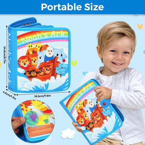 Nouveaux jouets éducatifs Montessori : Livre sensoriel en feutre Arche de Noé, Tableau d'activités en tissu doux pour tout-petits, Livre d'éveil pour développer les compétences de base - Product Image 2