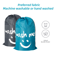 Sac à Linge Pliable en Tissu Oxford avec Cordon, pour Rangement et Organisation des Vêtements – Modèle « Wash Me »