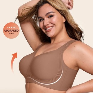 Reggiseno sportivo da donna <span class=keywords><strong>taglie</strong></span> forti per il commercio estero, senza ferretto, con design liscio e senza cuciture che copre tutta la zona. - Product Image 2