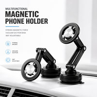 Support magnétique pour téléphone de voiture, ventouse pour tableau de bord, bras mécanique pliable, rotation à 360 degrés
