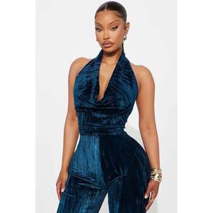 VOIKERDR ชุดจั๊มสูทกำมะหยี่สำหรับผู้หญิงแบบผูกคอเปิดหลัง ชุดเดรสสำหรับงานปาร์ตี้ ชุดค็อกเทล ชุดคลับแวร์ ไซส์พลัส - Product Image 5