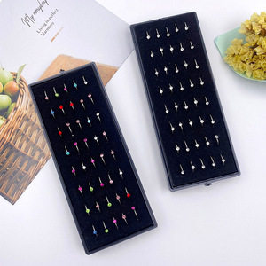 40 pièces/boîte Anneaux de <span class=keywords><strong>nez</strong></span> en <span class=keywords><strong>strass</strong></span> Acier inoxydable 316L Bijoux de <span class=keywords><strong>piercing</strong></span> pour narine Anneau de <span class=keywords><strong>nez</strong></span> 8mm Cartilage Tragus Boucle d'oreille fine - Product Image 3