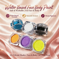 Pot carré professionnel 5g avec couvercle rond pour peinture corporelle, maquillage, peinture à base d'eau non toxique - Peinture corporelle pour fête d'Halloween