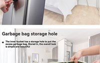 Poubelle à pédale en acier inoxydable, élégante, pour bureau, maison, salle de bain, bac de rangement pour déchets, poubelle de bureau intérieure à pression