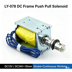 Électroaimant à poussée-traction <span class=keywords><strong>DC</strong></span> 12V 24V à fonctionnement continu, actionneur linéaire à course de 10 mm pour équipement d'automatisation - Product Image 2