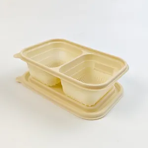 Biyobozunur tek kullanımlık mısır nişastası öğle yemeği kutuları restoran plastik ambalaj mısır nişastası gıda konteyner takeaway togo tasfiye l