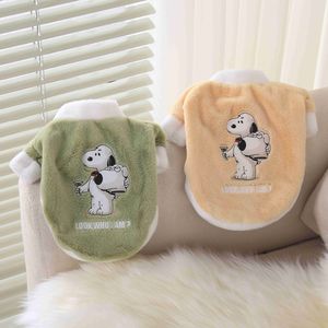 Autumn Winter Pet Jade Rabbit Polyester Velvet Cold-proof Warm Cartoon <strong>Snoopy</strong> <strong>Sweatshirt</strong> Morandi Color Super Cute - Product Image 4
