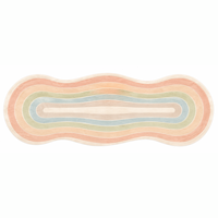 Tapis d'intérieur concentrique arc-en-ciel pastel pour chambre d'enfant, décoration moderne pour la maison