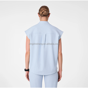 Vendita calda alla moda logo personalizzato classico <span class=keywords><strong>medico</strong></span> <span class=keywords><strong>medico</strong></span> due pezzi infermiere uniforme infermieristica laboratorio <span class=keywords><strong>medico</strong></span> Set Scrub da donna - Product Image 3