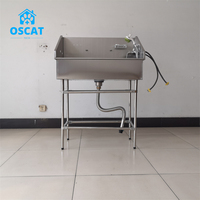 OSCAT Grande baignoire pour chien Piscine de lavage pour animaux de compagnie en acier inoxydable 304 pour toilettage de chiens Équipement vétérinaire pour animaleries