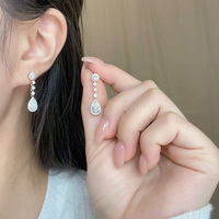 Orecchini a Goccia a Forma di Pera in Oro 18K con Diamanti Coltivati in Laboratorio, Orecchini a Clip alla Moda, Orecchini Pendenti, Orecchini con Diamanti, Orecchini in Oro