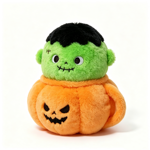Peluche personnalisée de citrouille Frankenstein, peluche monstre d'Halloween, peluche Jack-o'-lantern Frankenstein, peluche monstre mignonne - Product Image 1