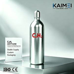 Cilindro de Gas Industrial de Etileno al 99.9% de Pureza, Precio de Fábrica KAIMEI, 40L/50L, <span class=keywords><strong>para</strong></span> Soldadura MIG/TIG, Corte, Estándar ISO9809, 150 bar, CGA350 - Product Image 6