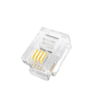 Connecteur Mâle Modulaire RJ11 4P4C à 4 Broches avec Contact en Cuivre et Boîtier ABS 1.5A 120V pour Câble Téléphonique