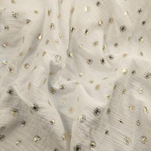 Прямые поставки с фабрики: 100% хлопковая двойная муслиновая ткань с эффектом крэш и золотисто-серебристой фольгой для пижам - Product Image 3