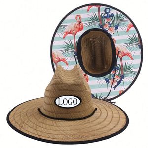 Sombrero de Paja Flexible Personalizado al por Mayor, Unisex, de Ala Ancha, para Viajes, Pesca, Salvavidas, para Hombre, con Logotipo Personalizado - Product Image 5