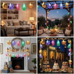 1.5M <span class=keywords><strong>LED</strong></span> lễ hội đèn dây trang trí cho ngôi sao nhà cổ tích Rèm cưới ấm áp pin Trắng kỳ nghỉ Pin hoạt động trong nhà - Product Image 6