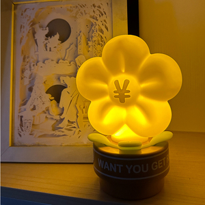 QZOO vendita calda cartone animato fiore luminoso lampada da notte ricaricabile camera da <span class=keywords><strong>letto</strong></span> decorazione comodino natale Noel Adorno de Navidad - Product Image 2