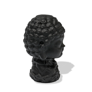 <span class=keywords><strong>Statuette</strong></span> de Bouddha chinoise de style <span class=keywords><strong>zen</strong></span> en obsidienne noire mate givrée, ornement en cristal sculpté pour la paix et la protection - Product Image 3
