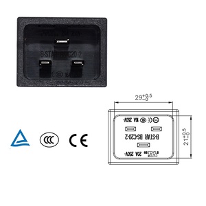 20A 250V <strong>AC</strong> IEC320 3pin Panel Mounting <strong>Snap</strong> <strong>in</strong> C20 <strong>Socket</strong> - Product Image 4