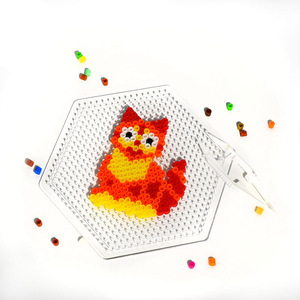Hexagon DIY ủi hạt Pegboard Kit trong suốt Perler Hama đậu Board với 5mm cầu chì Hạt Đồ chơi giáo dục - Product Image 2