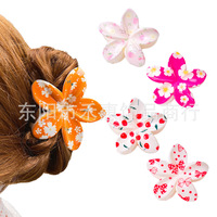 Pince à cheveux frangipanier imprimée UV en plastique de conception de niche transfrontalière accessoire de cheveux en épingle à cheveux florale mignonne fraîche pour enfants en gros