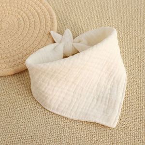 Snap <b>Button</b> Closure <b>Baby</b> Drooling Bibs and Burp Cloths Kids Muslin Cotton Bandana with Pom Pom Trim Toddler Feeding Bibs - Product Image 4