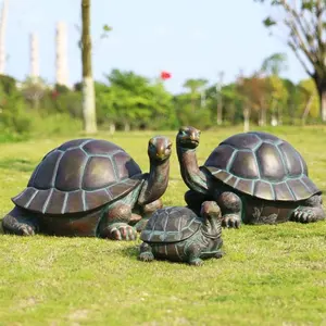 Customized Factory Life Size Fiberglass Animal Figurines Large Resin Turtle Fiberglass Sculpture For Park Garden Decoration