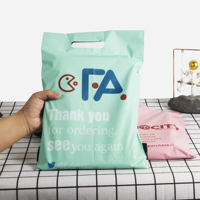 Sac d'expédition biodégradable vert menthe avec poignée, personnalisable, pour emballage postal, pochette polymail avec poignée