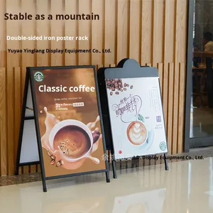 Nhà Máy Bán buôn sắt a-loại Áp phích đứng dọc bảng quảng cáo hiển thị sự kiện có thể gập lại hai mặt sàn ngoài trời cầm tay - Product Image 1