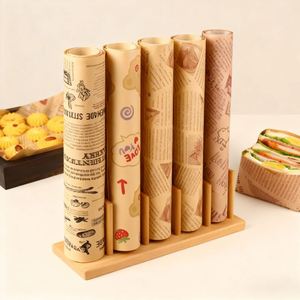 Custom Waterproof Greaseproof Oil-Resistant Food-Safe <b>Paper</b> for Burger Sandwich Bread Takeaway Packaging - Product Image 5