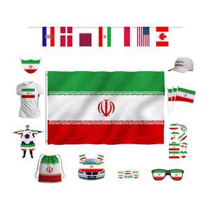 Bandera de Poliéster Plegable Antiarrugas con Mástil de Aluminio Impermeable para Aficionados al Fútbol de Irán, con Logotipo Personalizado, Souvenir, Éxito de Ventas Mundial - Product Image 1
