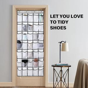 Over The Door Shoe Organizer 24 Pockets Breathable Mesh Hanging Storage For Shoes <b>Black</b> - Product Image 6