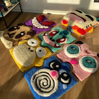 Op New Arrival Cute Customized Size Shape Handmade Rug Home Bathroom Decor Carpet Puzzle Rug Creative Gift