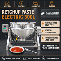 Exportateur Marmite à Double Enveloppe 300L Inox Alimentaire Modèle Fixe Thermostat en Option pour Ketchup Tomate Ébullition