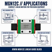 Bloc de mouvement linéaire compatible HIWIN Type MGN12C, mini-chariot de guidage pour l'automatisation industrielle