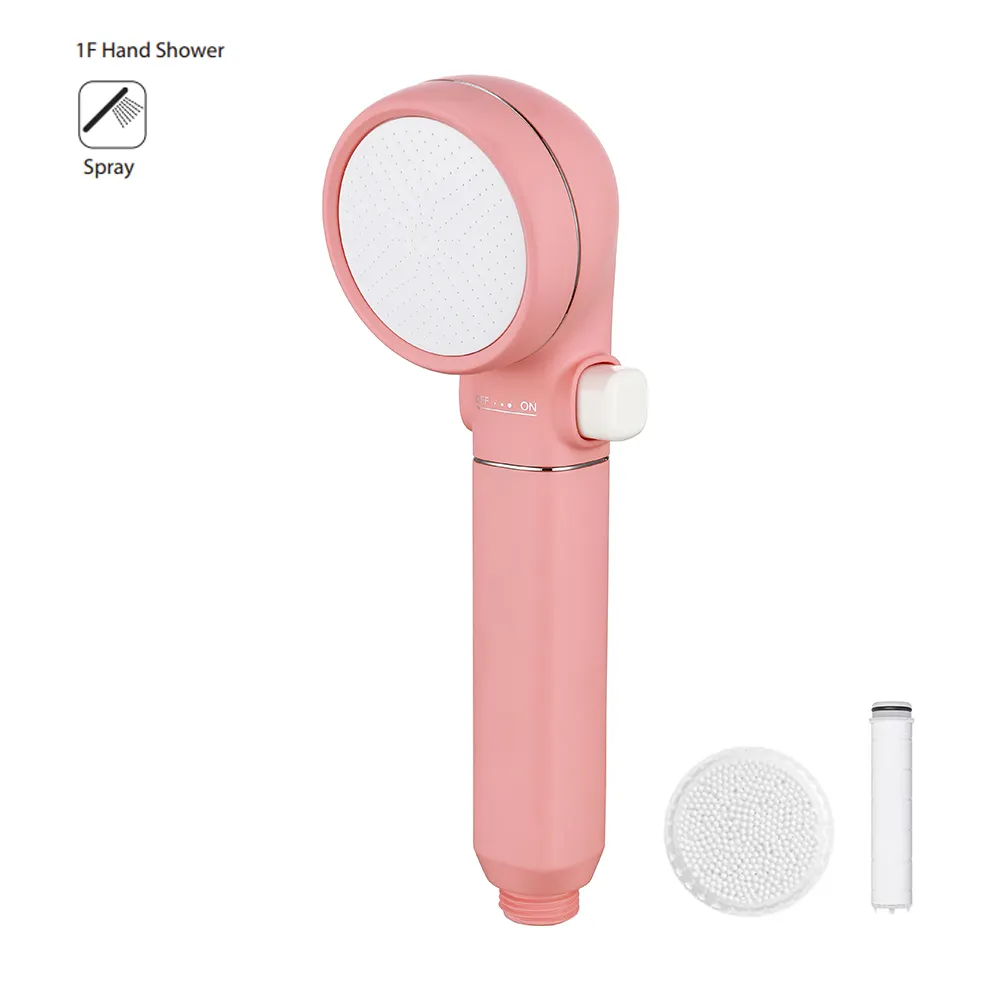 Pink maternal infant ABS hand shower heads Set pp cotton calcium sulfite filter baby handshowers