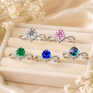 Elegante anello a V per coppia, accessori e regali per la cerimonia nuziale - Product Image 1
