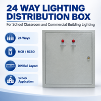 Boîtier de distribution d'éclairage métallique 24 voies avec protection MCB RCBO pour salles de classe et bâtiments commerciaux