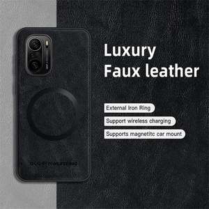 Custodia magnetica per telefono cellulare in pelle PU per Xiaomi Redmi K40 Pro / 11X Pro 11i/po <span class=keywords><strong>F3</strong></span> opaca copertura ricarica Wireless All-inclusive - Product Image 1