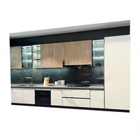 Meubles de cuisine italiens SANTOPOVA en kit, finition brillante, îlot central avec évier, mobilier complet de luxe, design moderne, garantie 5 ans