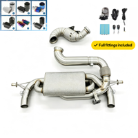 Système d'échappement en acier inoxydable 304 poli miroir haute performance, downpipe et cat-back à haut débit 200 cellules avec bouclier thermique pour Lotus Emira 2.0T