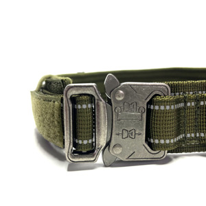 طوق كلب مع مقبض من النايلون التكتيكي بوصة ربط شريط عاكس وحلقة السحابات - Product Image 3